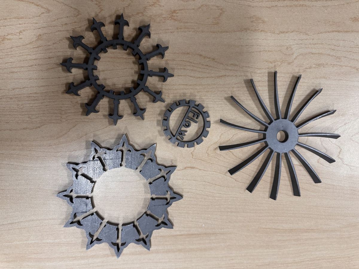Multiple precision metal parts cut by waterjet at MS WaterJet shop